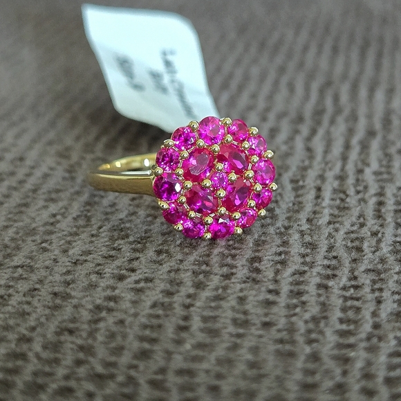 Shivam Lab🧪 Created Pink💕 Ruby Floral🌸 Cluster Ring💍 - NWT - Picture 13 of 16